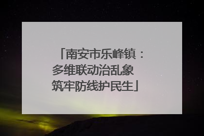南安市乐峰镇：多维联动治乱象 筑牢防线护民生