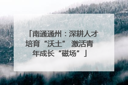 南通通州：深耕人才培育“沃土” 激活青年成长“磁场”