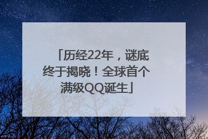 历经22年，谜底终于揭晓！全球首个满级QQ诞生