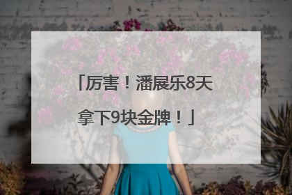 厉害！潘展乐8天拿下9块金牌！