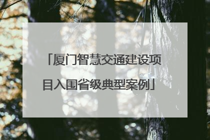 厦门智慧交通建设项目入围省级典型案例