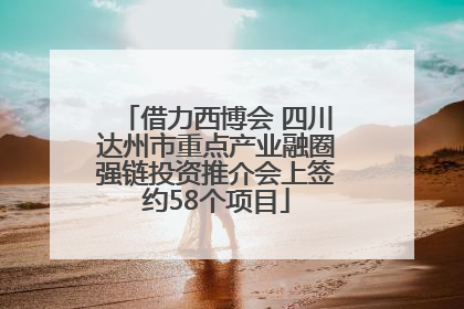 借力西博会 四川达州市重点产业融圈强链投资推介会上签约58个项目