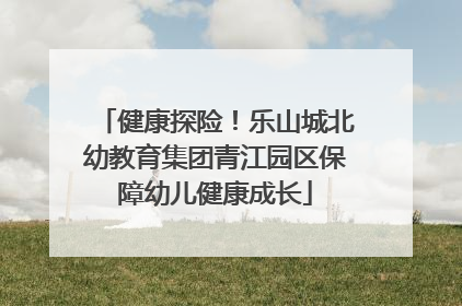 健康探险！乐山城北幼教育集团青江园区保障幼儿健康成长