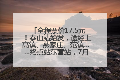 全程票价17.5元！泰山站始发，途经上高镇、燕家庄、范镇……终点站东营站，7月1日开通！