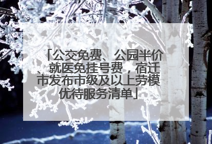 公交免费、公园半价、就医免挂号费，宿迁市发布市级及以上劳模优待服务清单