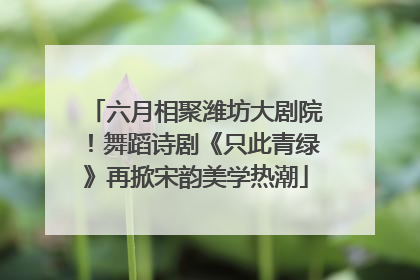 六月相聚潍坊大剧院！舞蹈诗剧《只此青绿》再掀宋韵美学热潮