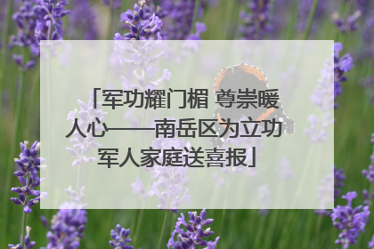 军功耀门楣 尊崇暖人心——南岳区为立功 军人家庭送喜报