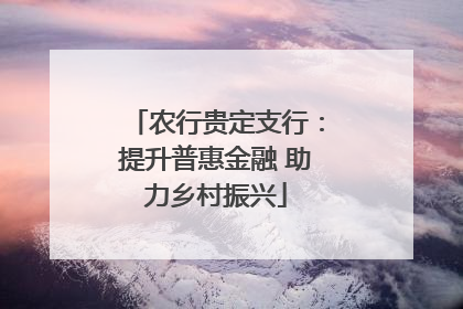 农行贵定支行：提升普惠金融 助力乡村振兴