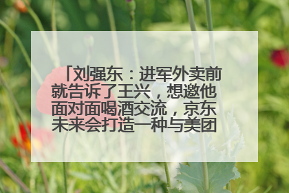 刘强东：进军外卖前就告诉了王兴，想邀他面对面喝酒交流，京东未来会打造一种与美团不同的商业模式
