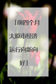 前四个月太原市经济运行向新向好