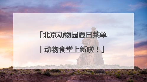 北京动物园夏日菜单丨动物食堂上新啦！