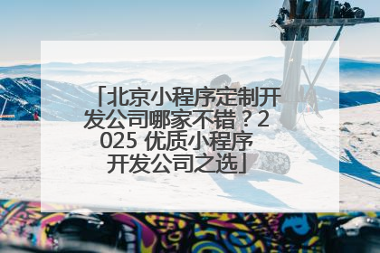 北京小程序定制开发公司哪家不错？2025 优质小程序开发公司之选