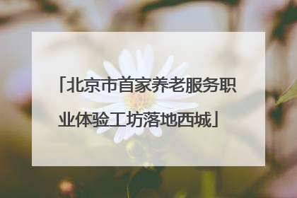 北京市首家养老服务职业体验工坊落地西城