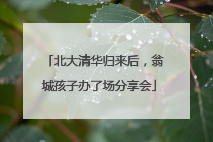 北大清华归来后，翁城孩子办了场分享会