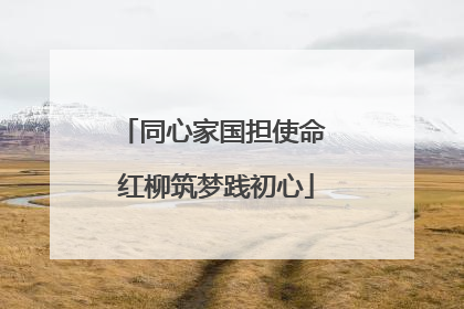 同心家国担使命 红柳筑梦践初心