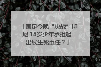 国足今晚“决战”印尼 18岁少年承担起出线生死重任？