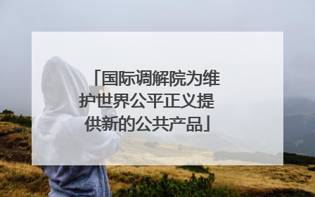 国际调解院为维护世界公平正义提供新的公共产品