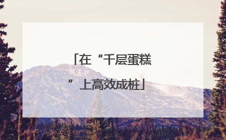 在“千层蛋糕”上高效成桩