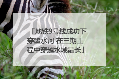 地铁9号线成功下穿墨水河 在三期工程中穿越水域最长