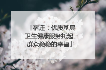 宿迁：优质基层卫生健康服务托起群众稳稳的幸福