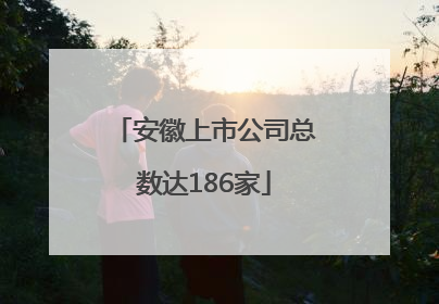 安徽上市公司总数达186家