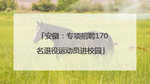 安徽：专项招聘170名退役运动员进校园