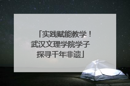 实践赋能教学！武汉文理学院学子探寻千年非遗