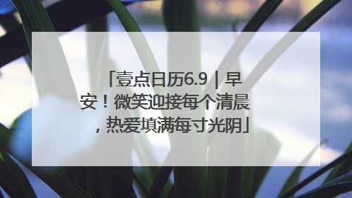 壹点日历6.9｜早安！微笑迎接每个清晨，热爱填满每寸光阴