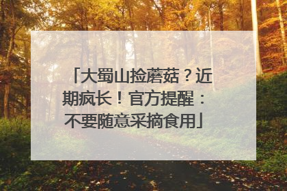 大蜀山捡蘑菇？近期疯长！官方提醒：不要随意采摘食用