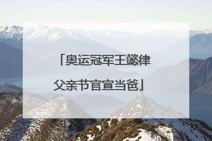 奥运冠军王懿律父亲节官宣当爸