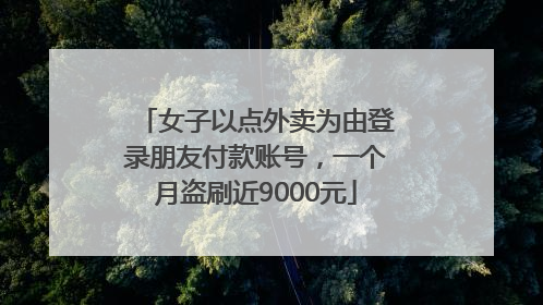 女子以点外卖为由登录朋友付款账号，一个月盗刷近9000元