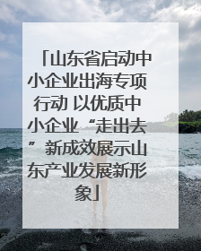 山东省启动中小企业出海专项行动 以优质中小企业“走出去”新成效展示山东产业发展新形象