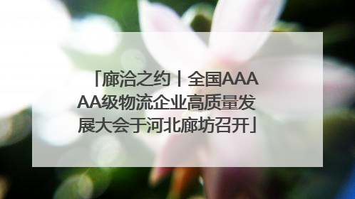 廊洽之约丨全国AAAAA级物流企业高质量发展大会于河北廊坊召开