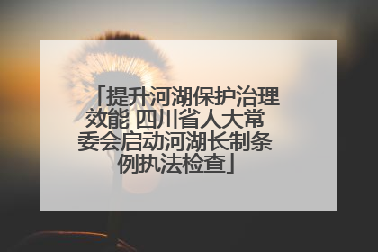 提升河湖保护治理效能 四川省人大常委会启动河湖长制条例执法检查