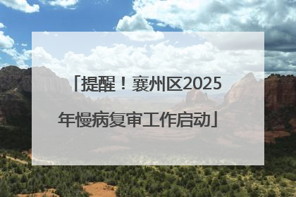 提醒！襄州区2025年慢病复审工作启动