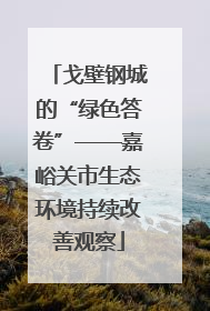戈壁钢城的“绿色答卷”——嘉峪关市生态环境持续改善观察