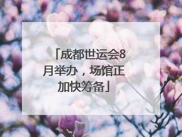 成都世运会8月举办，场馆正加快筹备