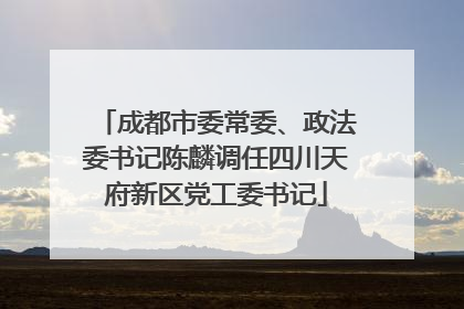 成都市委常委、政法委书记陈麟调任四川天府新区党工委书记