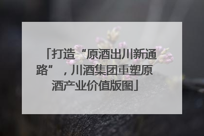 打造“原酒出川新通路”，川酒集团重塑原酒产业价值版图