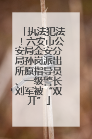 执法犯法！六安市公安局金安分局孙岗派出所原指导员、一级警长刘军被“双开”
