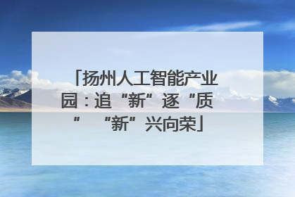 扬州人工智能产业园：追“新”逐“质” “新”兴向荣