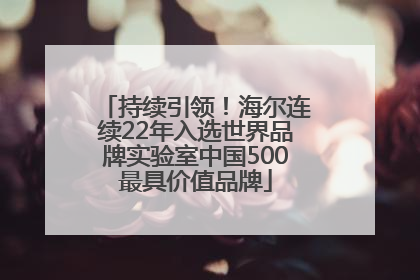 持续引领！海尔连续22年入选世界品牌实验室中国500最具价值品牌
