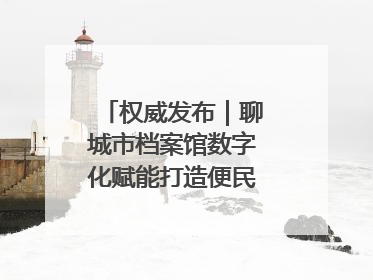 权威发布｜聊城市档案馆数字化赋能打造便民服务新模式