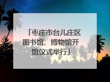 枣庄市台儿庄区图书馆、博物馆开馆仪式举行