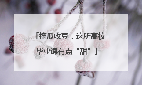 摘瓜收豆，这所高校毕业课有点“甜”
