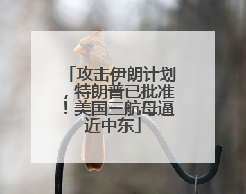 攻击伊朗计划，特朗普已批准！美国三航母逼近中东