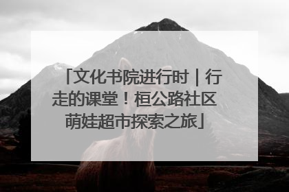 文化书院进行时｜行走的课堂！桓公路社区萌娃超市探索之旅