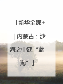 新华全媒+｜内蒙古：沙海之中建“蓝海”