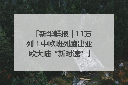 新华鲜报｜11万列！中欧班列跑出亚欧大陆“新时速”
