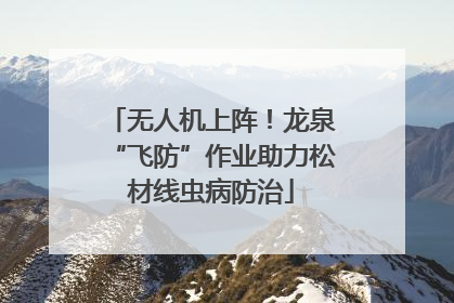 无人机上阵！龙泉“飞防”作业助力松材线虫病防治